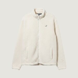 Staple Pigeon Mens Cream Sherpa Fleece Full Zip Jacket Large 2110O10606 NWT